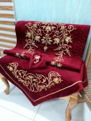 MARAŞ İŞ İ ATİYE MODEL SECCADE TAKIMI 3 PARÇA(ÜRÜNLERİMİZ GÖRSEL AMAÇLIDIR SİPARİŞ ALINIR)