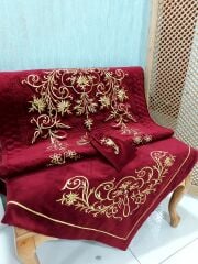 MARAŞ İŞ İ ATİYE MODEL SECCADE TAKIMI 3 PARÇA(ÜRÜNLERİMİZ GÖRSEL AMAÇLIDIR SİPARİŞ ALINIR)