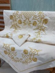 MARAŞ İŞİ NİLÜFER MODEL SECCADE TAKIMI 3 PARÇA (ÜRÜNLERİMİZ GÖRSEL AMAÇLIDIR SİPARİŞ ALINIR)