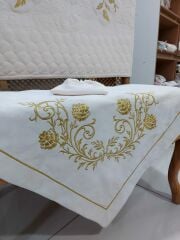 MARAŞ İŞİ NİLÜFER MODEL SECCADE TAKIMI 3 PARÇA (ÜRÜNLERİMİZ GÖRSEL AMAÇLIDIR SİPARİŞ ALINIR)