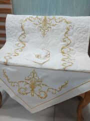 MARAŞ İŞİ ZEHRA MODEL SECCADE TAKIMI 3 PARÇA  (ÜRÜNLERİMİZ GÖRSEL AMAÇLIDIR SİPARİŞ ALINIR)