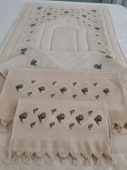 KANEVİÇE TELKIRMA SECCADE TAKIMI (ÜRÜNLERİMİZ GÖRSEL AMAÇLIDIR SİPARİŞ ALINIR )