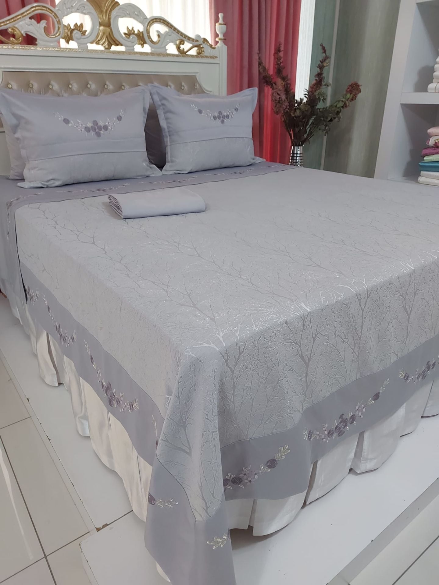 Mat Pamuk Saten Pike Takımı (ÜRÜNLERİMİZ GÖRSEL AMAÇLIDIR SİPARİŞ ALINIR)