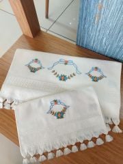 Analı Kızlı Fiesta Soft Pamuk Polyester Karışımı Havlu(Mavi-Turuncu) (ÜRÜNLERİMİZ GÖRSEL AMAÇLIDIR SİPARİŞ ALINIR)