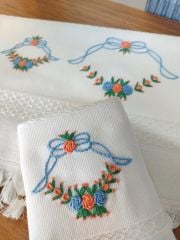 Analı Kızlı Fiesta Soft Pamuk Polyester Karışımı Havlu(Mavi-Turuncu) (ÜRÜNLERİMİZ GÖRSEL AMAÇLIDIR SİPARİŞ ALINIR)