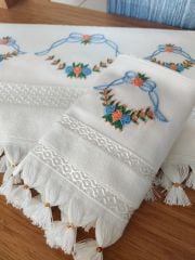 Analı Kızlı Fiesta Soft Pamuk Polyester Karışımı Havlu(Mavi-Turuncu) (ÜRÜNLERİMİZ GÖRSEL AMAÇLIDIR SİPARİŞ ALINIR)
