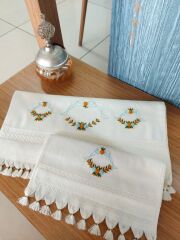 Analı Kızlı Fiesta Soft Pamuk Polyester Karışımı Havlu (Turkuaz+Turuncu) (ÜRÜNLERİMİZ GÖRSEL AMAÇLIDIR SİPARİŞ ALINIR)