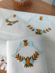 Analı Kızlı Fiesta Soft Pamuk Polyester Karışımı Havlu (Turkuaz+Turuncu) (ÜRÜNLERİMİZ GÖRSEL AMAÇLIDIR SİPARİŞ ALINIR)