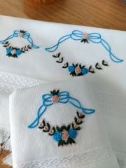 Analı Kızlı Fiesta Soft Pamuk Polyester Karışımı Havlu (Mavi-Koyu Yeşil) (ÜRÜNLERİMİZ GÖRSEL AMAÇLIDIR SİPARİŞ ALINIR)