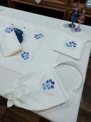 Elde Brezilya İşi ve Makina Nakışı Mutfak Takımı (ÜRÜNLERİMİZ GÖRSEL AMAÇLIDIR SİPARİŞ ALINIR)