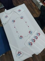 Elde Brezilya İşi ve Makina Nakışı Mutfak Takımı (ÜRÜNLERİMİZ GÖRSEL AMAÇLIDIR SİPARİŞ ALINIR)