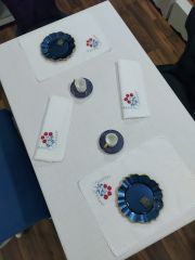 Elde Brezilya İşi ve Makina Nakışı Mutfak Takımı (ÜRÜNLERİMİZ GÖRSEL AMAÇLIDIR SİPARİŞ ALINIR)