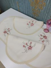 Oval Yatak Odası Takımı 3 Parça Makina Nakışı (ÜRÜNLERİMİZ GÖRSEL AMAÇLIDIR SİPARİŞ ALINIR)