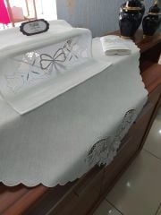 BEYAZ İŞ BOHÇA TAKIMI -2-ELDE PÜSKÜL BAĞLAMA (ÜRÜNLERİMİZ GÖRSEL AMAÇLIDIR SİPARİŞ ALINIR)