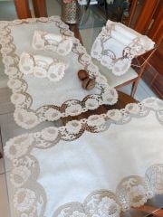 BEYAZ  İŞİ  SALON TAKIMI  (ÜRÜNLERİMİZ GÖRSEL AMAÇLIDIR SİPARİŞ ALINIR)