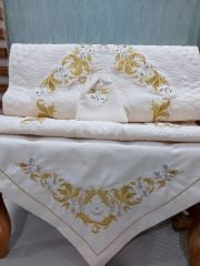 MARAŞ İŞİ AY YILDIZ SECCADE TAKIMI 3 PARÇA (ÜRÜNLERİMİZ GÖRSEL AMAÇLIDIR SİPARİŞ ALINIR)