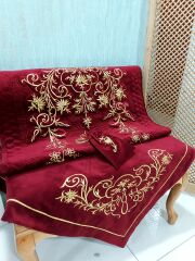 MARAŞ İŞ İ ATİYE MODEL SECCADE TAKIMI 3 PARÇA(ÜRÜNLERİMİZ GÖRSEL AMAÇLIDIR SİPARİŞ ALINIR)