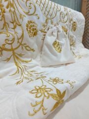 MARAŞ İŞİ NİLÜFER MODEL SECCADE TAKIMI 3 PARÇA (ÜRÜNLERİMİZ GÖRSEL AMAÇLIDIR SİPARİŞ ALINIR)