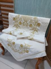 MARAŞ İŞİ NİLÜFER MODEL SECCADE TAKIMI 3 PARÇA (ÜRÜNLERİMİZ GÖRSEL AMAÇLIDIR SİPARİŞ ALINIR)