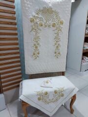 MARAŞ İŞİ NİLÜFER MODEL SECCADE TAKIMI 3 PARÇA (ÜRÜNLERİMİZ GÖRSEL AMAÇLIDIR SİPARİŞ ALINIR)