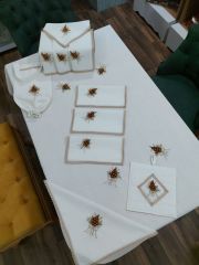 BREZİLYA NAKIŞLI MUTFAK TAKIMI (ÜRÜNLERİMİZ GÖRSEL AMAÇLIDIR SİPARİŞ ALINIR)