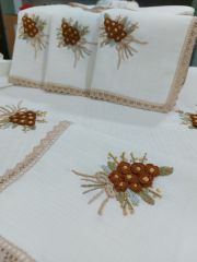 BREZİLYA NAKIŞLI MUTFAK TAKIMI (ÜRÜNLERİMİZ GÖRSEL AMAÇLIDIR SİPARİŞ ALINIR)