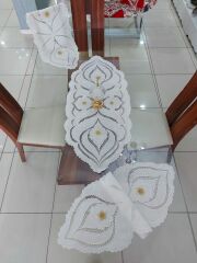 BEYAZ İŞ SALON TAKIMI 3 PARÇA (ÜRÜNÜMÜZ GÖRSEL AMAÇLIDIR SİPARİŞ ALINIR)