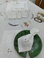 BEYAZ İŞ VE KANEVİÇE SERVİS TAKIMI (ÜRÜNÜMÜZ GÖRSEL AMAÇLIDIR SİPARİŞ ALINIR )