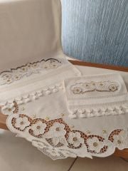 BEYAZ İŞİ SECCADE TAKIMI (ÜRÜNLERİMİZ GÖRSEL AMAÇLIDIR SİPARİŞ ALINIR )