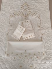 BEYAZ İŞİ SECCADE TAKIMI (ÜRÜNLERİMİZ GÖRSEL AMAÇLIDIR SİPARİŞ ALINIR )