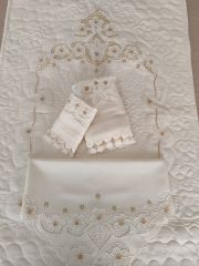 BEYAZ İŞİ SECCADE TAKIMI (ÜRÜNLERİMİZ GÖRSEL AMAÇLIDIR SİPARİŞ ALINIR )