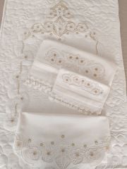 BEYAZ İŞİ SECCADE TAKIMI (ÜRÜNLERİMİZ GÖRSEL AMAÇLIDIR SİPARİŞ ALINIR )