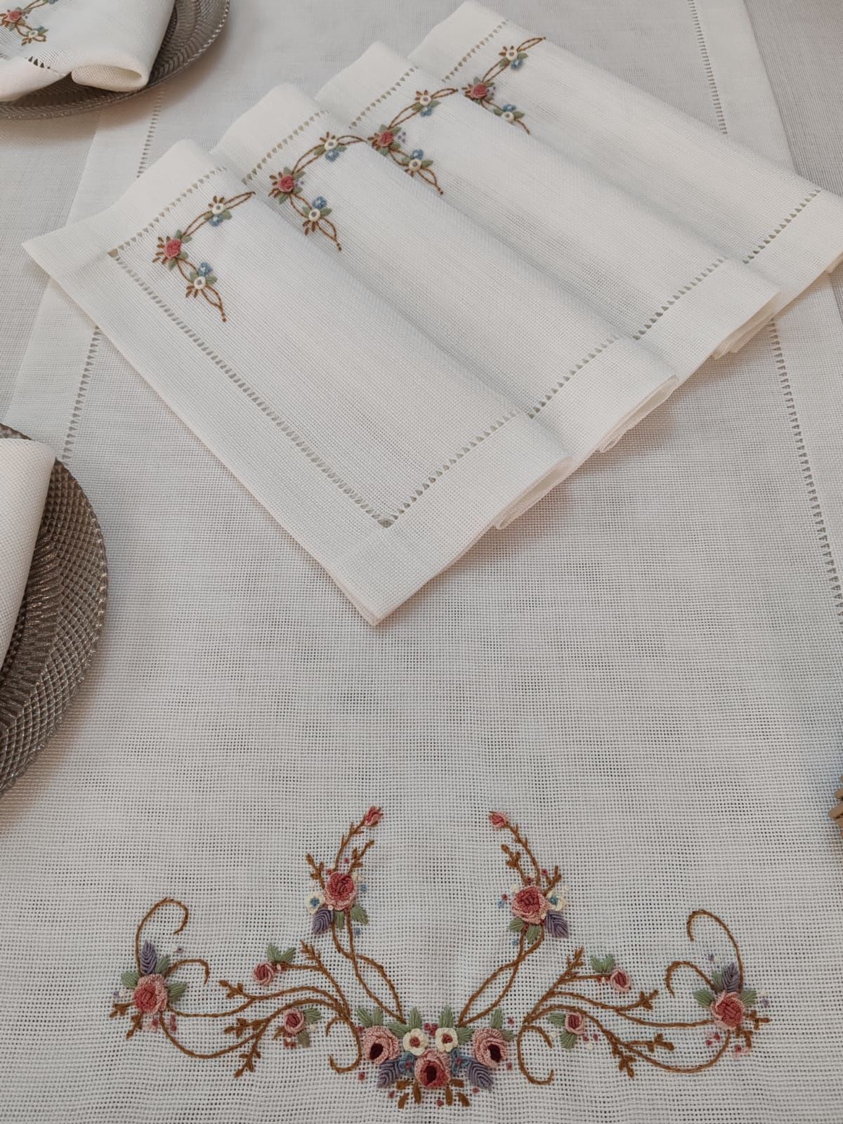 BREZİLYA NAKIŞLI SERVİS TAKIMI  (ÜRÜNLERİMİZ GÖRSEL AMAÇLIDIR SİPARİŞ ALINIR)