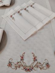 BREZİLYA NAKIŞLI SERVİS TAKIMI  (ÜRÜNLERİMİZ GÖRSEL AMAÇLIDIR SİPARİŞ ALINIR)