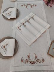 BREZİLYA NAKIŞLI SERVİS TAKIMI  (ÜRÜNLERİMİZ GÖRSEL AMAÇLIDIR SİPARİŞ ALINIR)