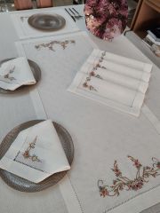 BREZİLYA NAKIŞLI SERVİS TAKIMI  (ÜRÜNLERİMİZ GÖRSEL AMAÇLIDIR SİPARİŞ ALINIR)