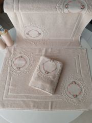 BREZİLYA NAKIŞLI BANYO PASPAS TAKIMI (ÜRÜNLERİMİZ GÖRSEL AMAÇLIDIR SİPARİŞ ALINIR)