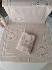 BREZİLYA NAKIŞLI BANYO PASPAS TAKIMI (ÜRÜNLERİMİZ GÖRSEL AMAÇLIDIR SİPARİŞ ALINIR)