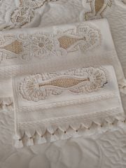 BEYAZ İŞ SECADE TAKIMI 8ÜRÜNLERİMİZ GÖRSEL AMAÇLIDIR SİPARİŞ ALINIR)