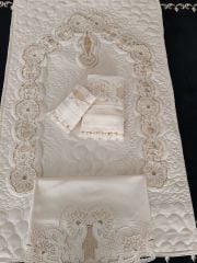 BEYAZ İŞ SECADE TAKIMI 8ÜRÜNLERİMİZ GÖRSEL AMAÇLIDIR SİPARİŞ ALINIR)