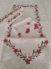 İĞNE OYALI KANEVİÇELİ SECCADE TAKIMI  (ÜRÜNLERİMİZ GÖRSEL AMAÇLIDIR SİPARİŞ ALINIR)