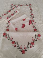 İĞNE OYALI KANEVİÇELİ SECCADE TAKIMI  (ÜRÜNLERİMİZ GÖRSEL AMAÇLIDIR SİPARİŞ ALINIR)