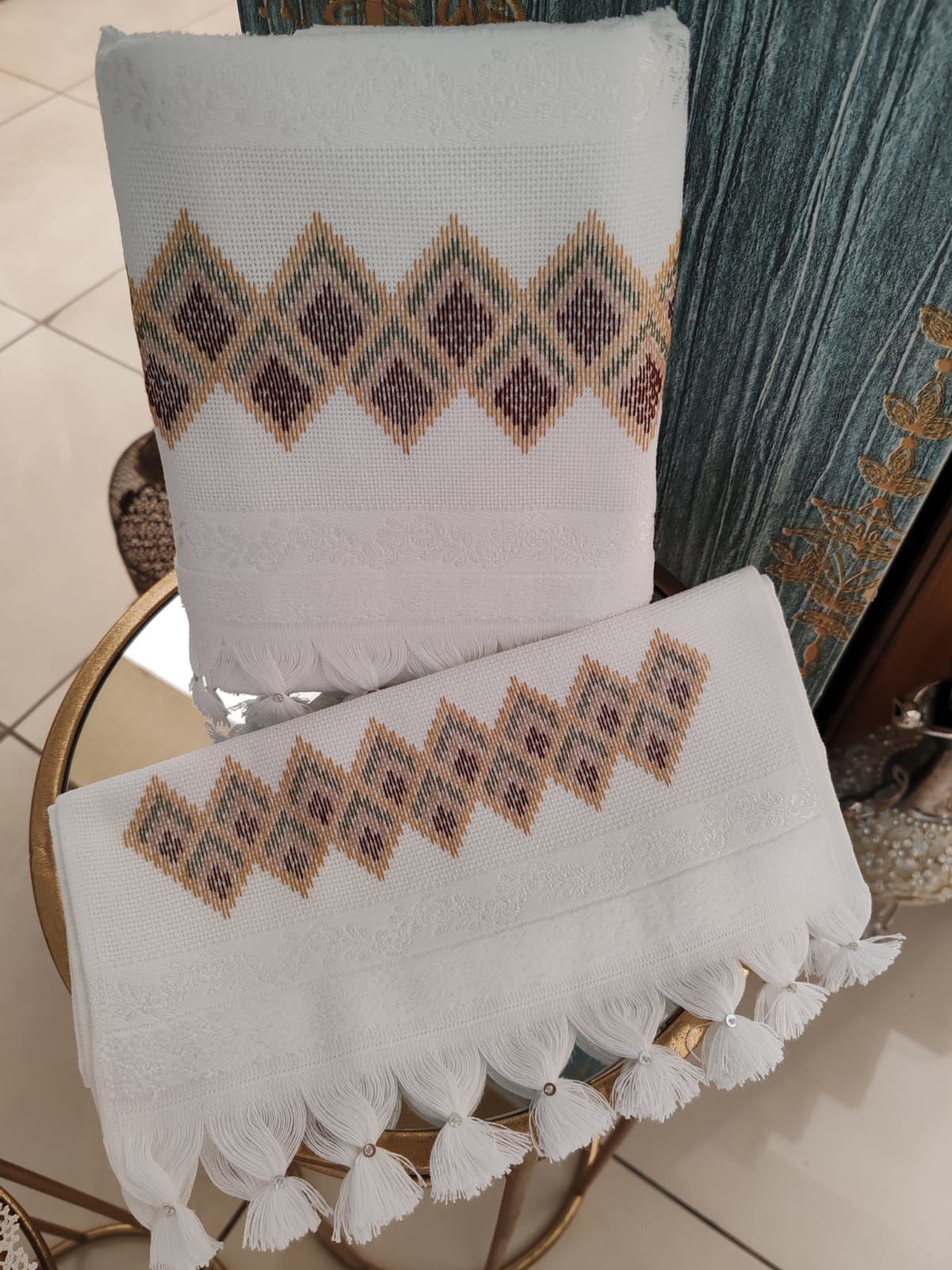 BARGELLO İŞİ HAVLU (ÜRÜNLERİMİZ GÖRSEL AMAÇLIDIR SİPARİŞ ALINIR)