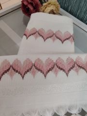 BARGELLO İŞİ HAVLU TAKIMI (ÜRÜNLERİMİZ GÖRSEL AMAÇLIDIR SİPARİŞ ALINIR)