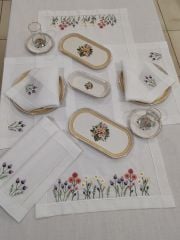 BREZİLYA NAKIŞLI MUTFAK TAKIMI (ÜRÜNLERİMİZ GÖRSEL AMAÖLIDIR SİPARİŞ ALINIR)