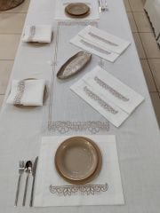 MAKİNE NAKIŞLI SERVİS TAKIMI (ÜRÜNLERRİMİZ GÖRSEL AMAÇLIDIR SİPARİŞ ALINIR )