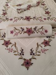 KANEVİÇE İĞNE OYASI SECCADE TAKIMI (ÜRÜNLERİMİZ GÖRSEL AMAÇLIDIR SİPARİŞ ALINIR)