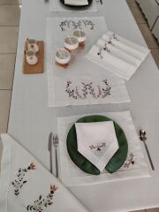 BREZİLYA NAKIŞLI SERVİS TAKIMI (ÜRÜNLERİMİZ GÖRSEL AMAÇLIDIR SİPARİŞ ALINIR)