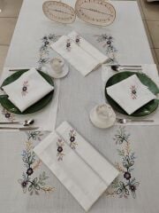 BREZİLYA NAKIŞLI SERVİS TAKIMI (ÜRÜNLERİMİZ GÖRSEL AMAÇLIDIR SİPARİŞ ALINIR)