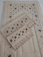 KANEVİÇE TELKIRMA SECCADE TAKIMI (ÜRÜNLERİMİZ GÖRSEL AMAÇLIDIR SİPARİŞ ALINIR )